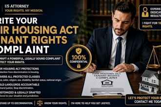 write your fair housing act tenant rights complaint as a US attorney
