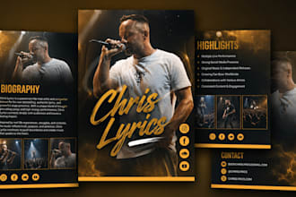 design high quality epk media kit press kit for band dj artist that get booked