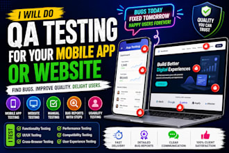 do QA testing for your mobile app or website and provide bug reports