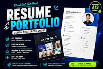 design professional resume CV and portfolio