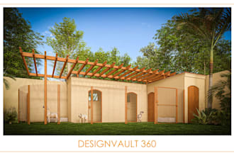 modern dog house design with 3d render