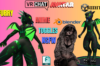 do vr character vrc avatar 3d clothing accessories props for your vrchat avatar