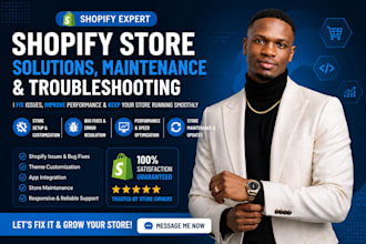 fix shopify bugs errors store issues and provide shopify support