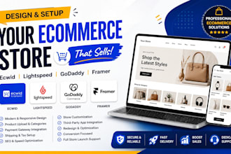 design and setup your ecwid lightspeed godaddy framer ecommerce store