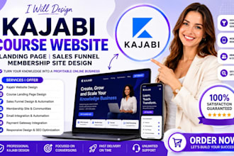 design  kajabi course website landing page sales funnel membership site design