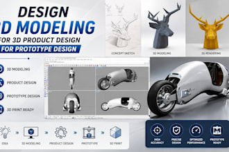 design 3d modeling for 3d product design for prototype design