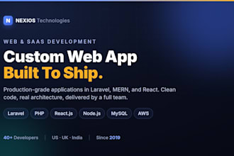 develop a custom web application in laravel, node and react