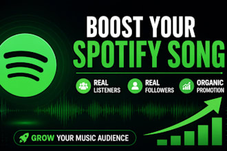 boost your spotify song with real listeners and followers