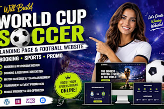 build world cup soccer landing page design football sports booking website