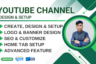 create and setup your youtube channel with logo, banner
