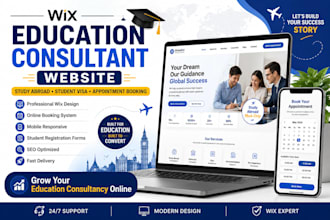 create wix education consultant study abroad appointment online booking website