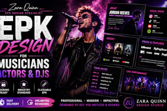 design media kit, press kit, epk, for artist, musician, djs, bands, actors