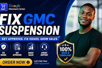 fix google merchant center suspension, misrepresentation issues gmc shopping ads
