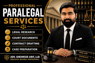 provide professional paralegal services, legal research and document drafting