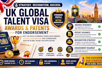 help you get awards, patent for UK global talent visa endorsement