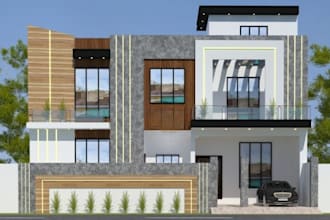 design modern 3d front elevation and architectural rendering