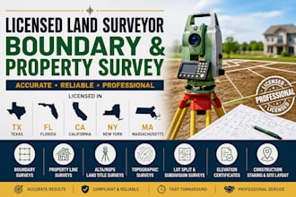 tx, fl, ca, ny, ma licensed land surveyor boundary and property survey
