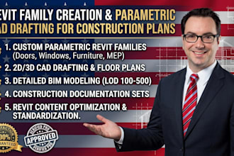 build revit family creation service parametric cad drafting for construction pla