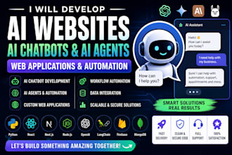 develop ai websites mobile app automation web application ai chatbot developer
