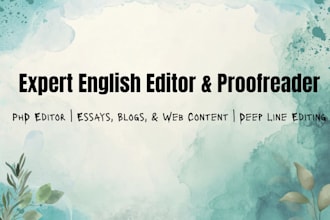 be your expert editor and proofreader
