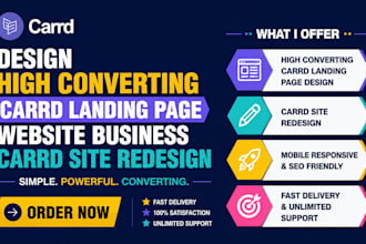 design high converting carrd landing page website business carrd site redesign