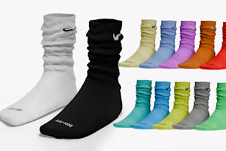 do 3d socks design, socks mockup, socks modelling, socks animation, 3d design