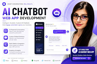 develop ai chatbot web app, ai chatbot website, ai website application