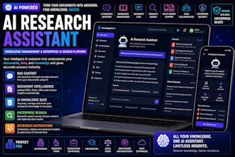 develop ai research assistant web, rag ai, knowledge base management website