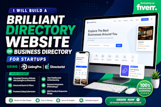build  brilliant directory website or business directory for startups businesses