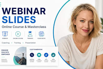 design webinar slides, online course, deck masterclass presentations
