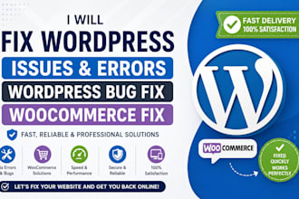 fix wordpress issues, fix wordpress error, wordpress bug fix, woocommerce fix