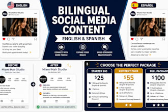 bilingual english and spanish social media content copywriting