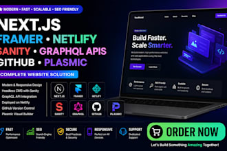 create next js framer netlify sanity graphql apis github plasmic website builder