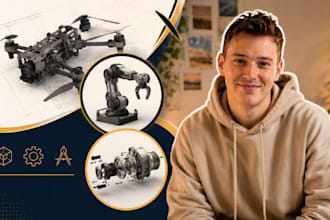 robotics assembly drawings, drone cad, prototype ready cad models drafting