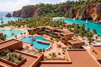 design 3d beach resort, cabana glamping, eco lodges and hospitality masterplan