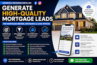 setup facebook ads to generate mortgage broker, refinance n loan officer leads