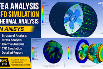 perform fea analysis, cfd simulation and thermal analysis report in ansys