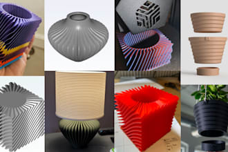 design and print 3d stl model for home decor vases planters organizers and lamps