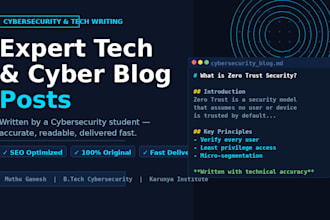 write informative tech and cybersecurity blog posts