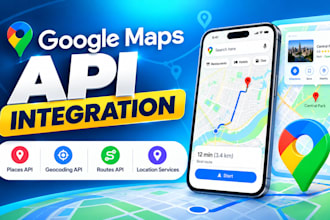 integrate google maps API, places, geocoding, routes and location services