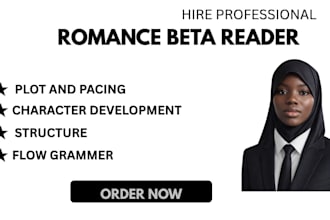 beta read your romance novel and give honest reader feedback