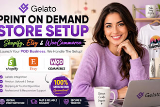setup gelato print on demand store with shopify etsy woocommerce