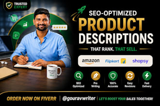 write SEO product descriptions for amazon flipkart and shopify