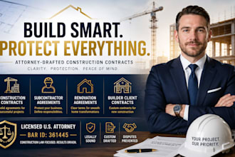 draft a new construction builder client contract as a US attorney