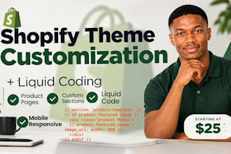 customize shopify theme, product page, custom sections and liquid code