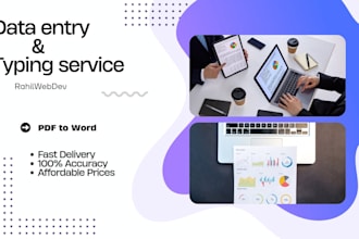 do data entry, content typing and PDF to word conversion
