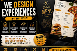 design a professional food menu restaurant menu  cafe menu