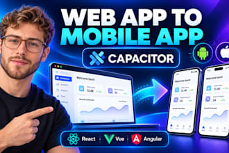 convert web app to mobile app with capacitor, web app android ios capacitor