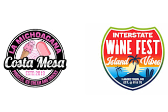 design eye catchy colorful ice cream and island logo in express delivery