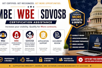 help with mbe wbe and sdvosb certification